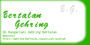 bertalan gehring business card